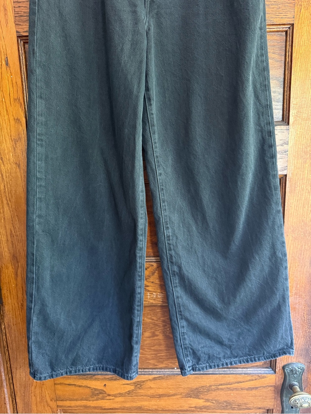 LEVI’S Cinch Baggy Wide Leg Jeans Black Snap Waist 100% Cotton Size 30 - Picture 3 of 10